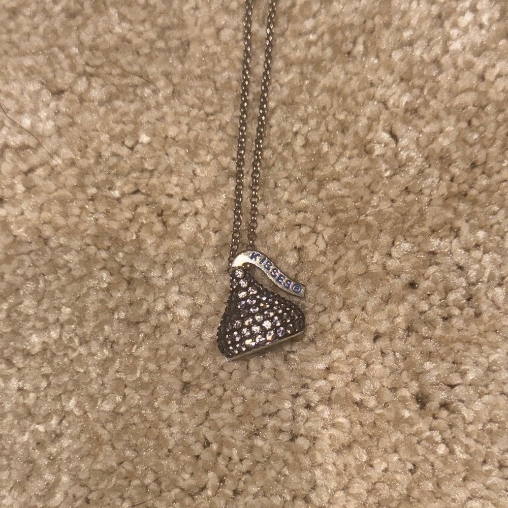 Kiss Silver Pendant Necklace